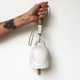 Thrown Bell Round: Sun & Crescent Split / Wht