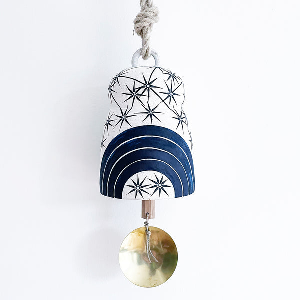 Thrown Bell Earth: Rings Indigo (Arc) Constellations w/ Brass Disc