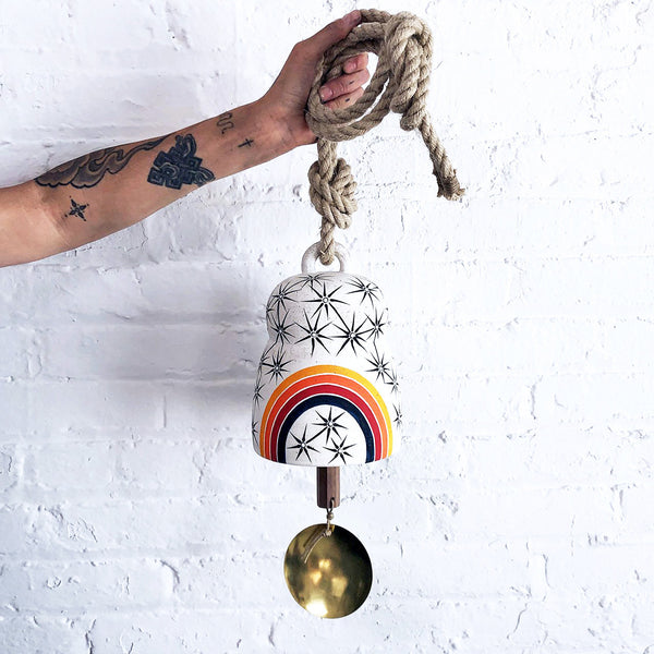 Thrown Bell Earth: Rings Rainbow (Arc) Constellations w/ Brass Disc