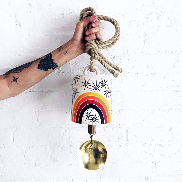 Thrown Bell Wide: Rings Rainbow (Arc) Constellations w/ Brass Disc